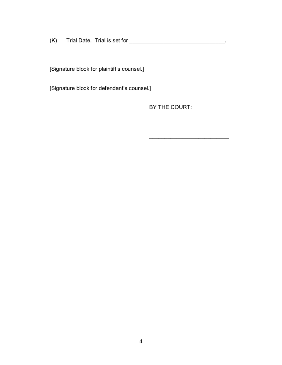 Order on Final Pretrial Conference - Nebraska, Page 4