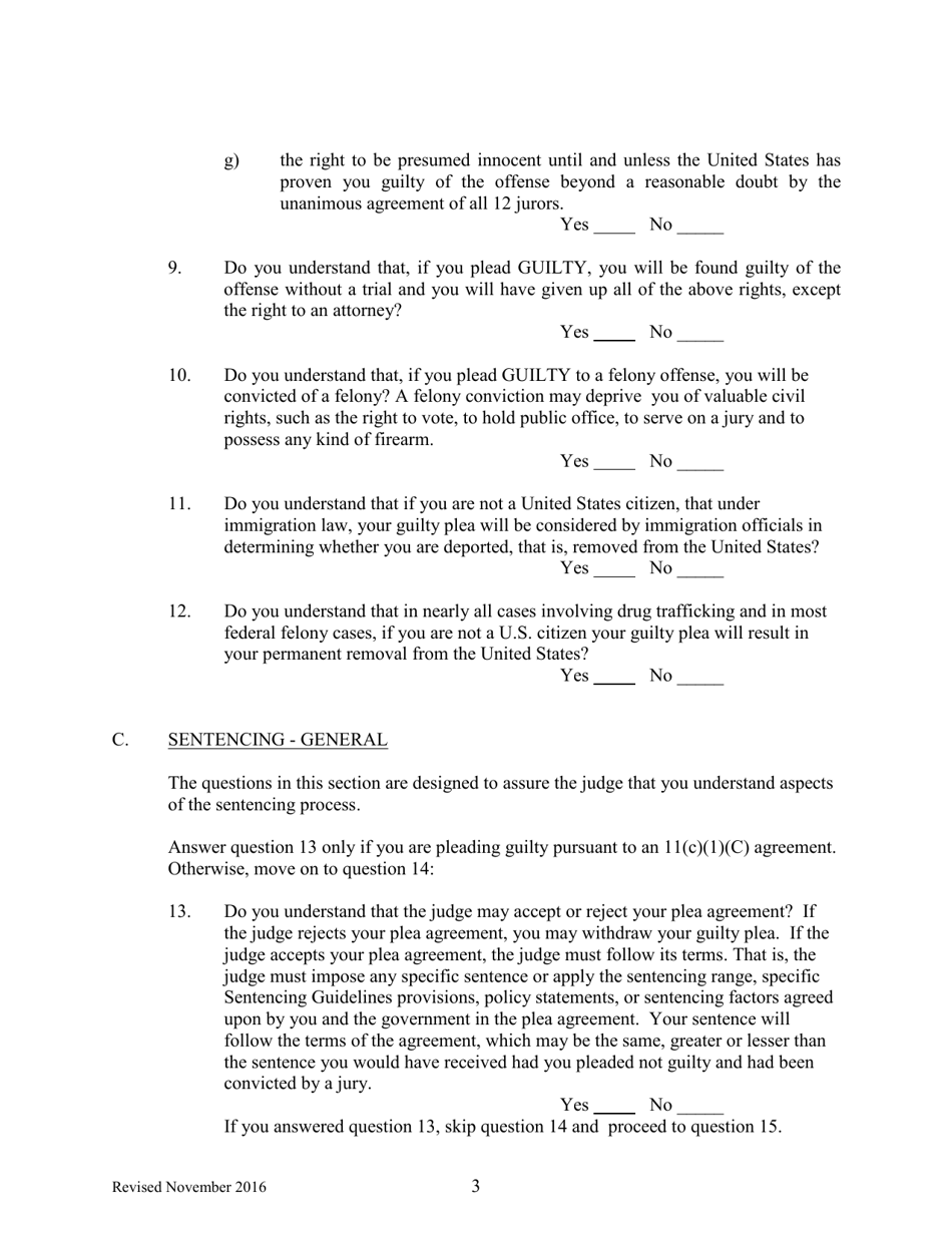 Petition to Enter a Plea of Guilty - Nebraska, Page 3