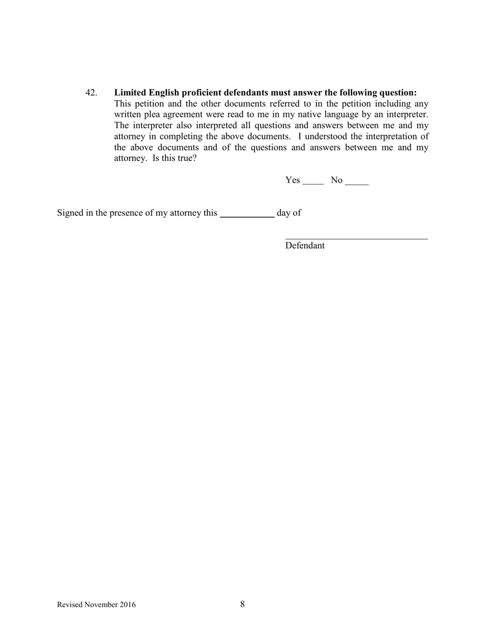 Petition to Enter a Plea of Guilty - Nebraska, Page 8