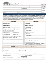 Document preview: Form NPERS2430 (NPERS2435; NPERS2436) State/County/Dcp Non-contributing Member Form - Nebraska