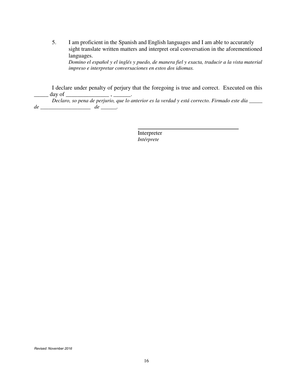 Petition to Enter a Plea of Guilty - Nebraska (English / Spanish), Page 16