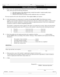 Form NPERS3800 School Verification of Salary - Nebraska, Page 2