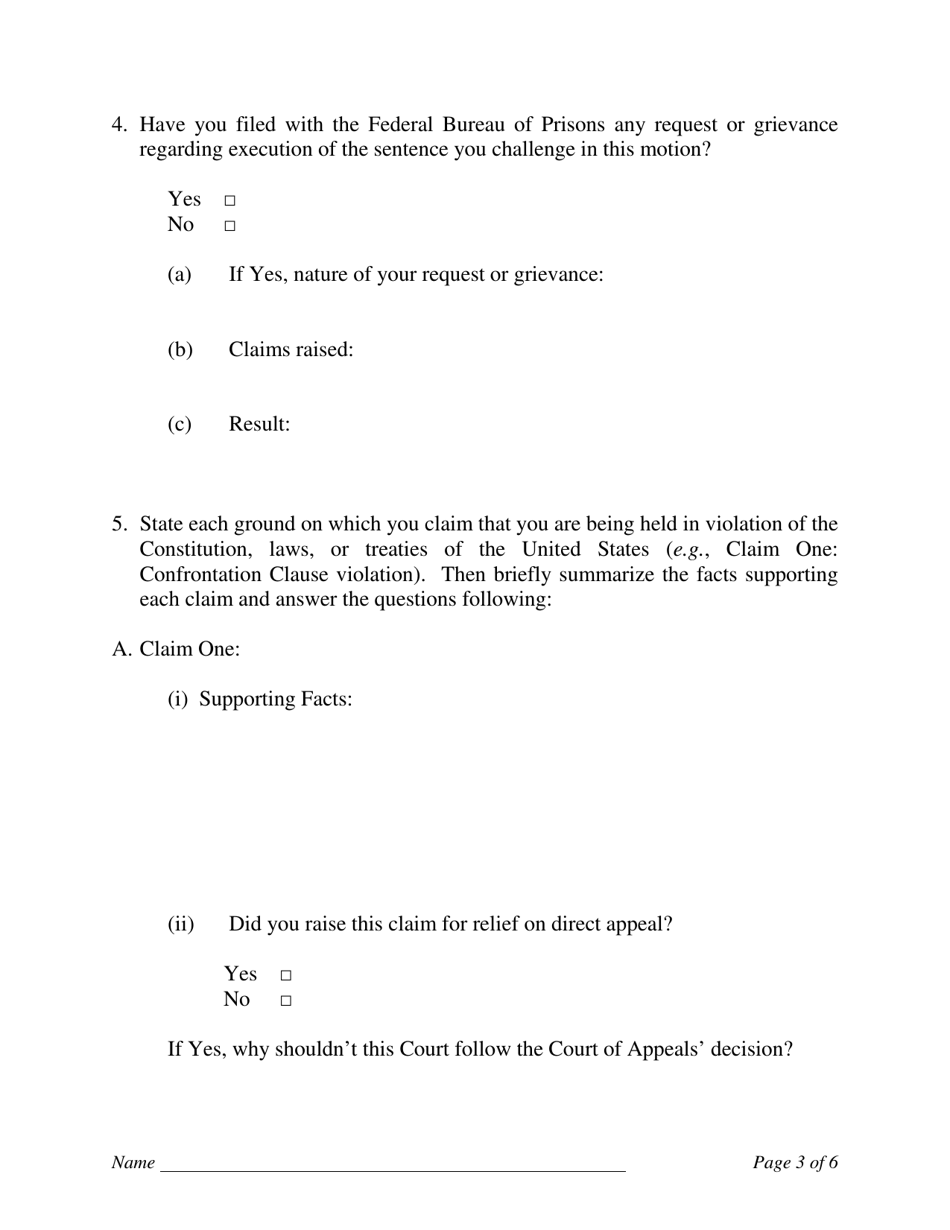 Motion to Vacate, Set Aside, or Correct the Sentence - Montana, Page 3