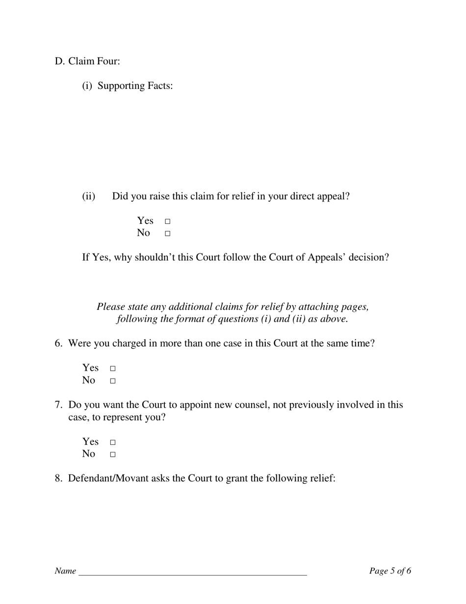 Motion to Vacate, Set Aside, or Correct the Sentence - Montana, Page 5