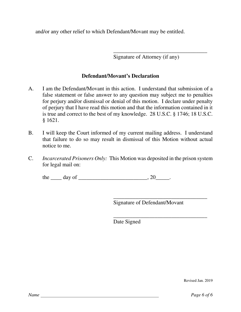 Montana Motion to Vacate, Set Aside, or Correct the Sentence - Fill Out ...