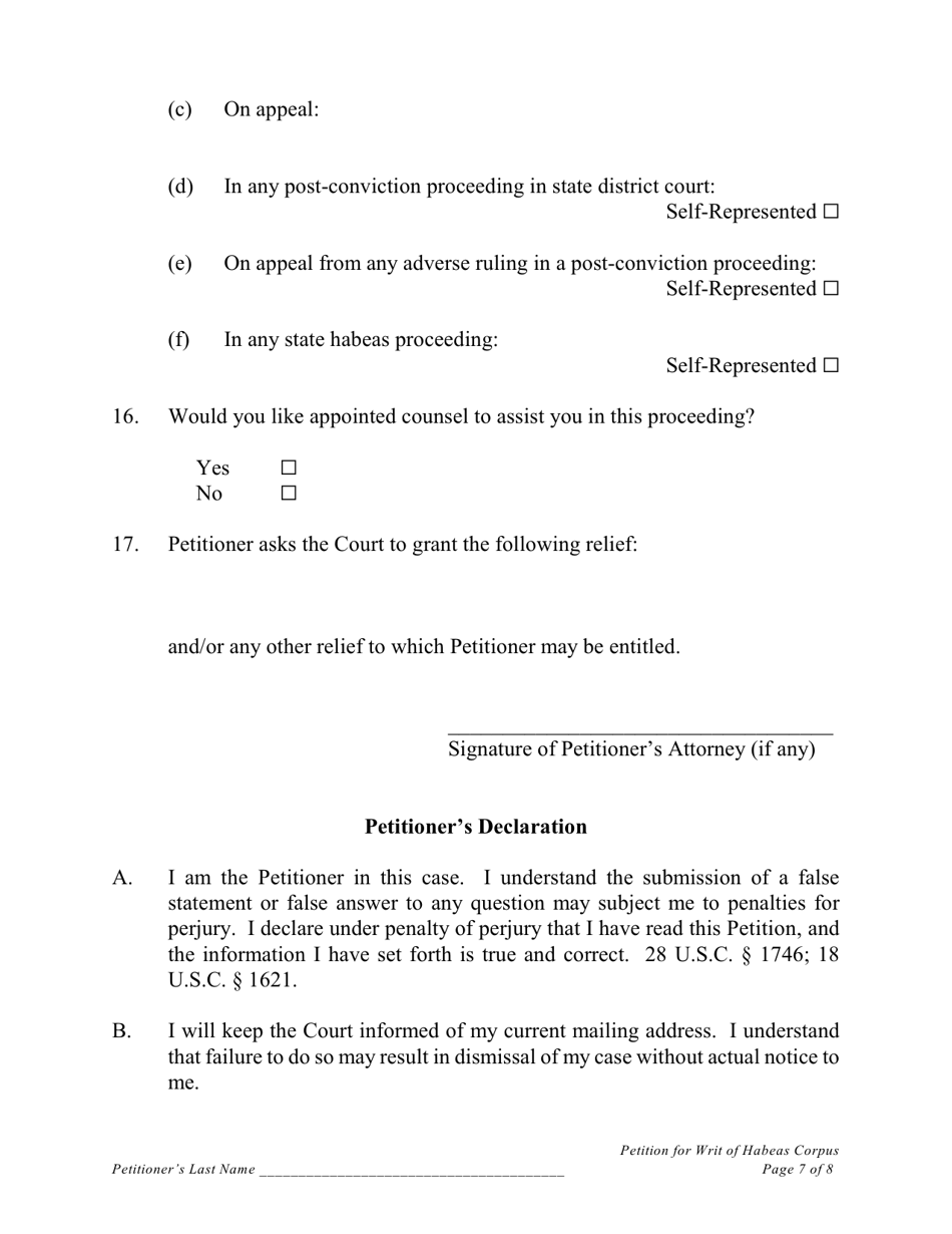 Petition Under 28 U.s.c. 2254 for Writ of Habeas Corpus by a Person in State Custody (Convicted Montana Prisoners Only) - Montana, Page 7