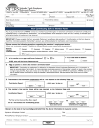 Document preview: Form NPERS2400 Non-contributing School Member Form - Nebraska