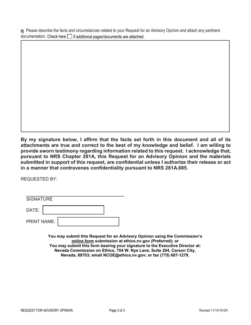 Request for an Advisory Opinion - Nevada, Page 3