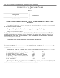 Form AO240 Application to Proceed in District Court Without Prepaying Fees or Costs (Short Form) - Nevada, Page 2