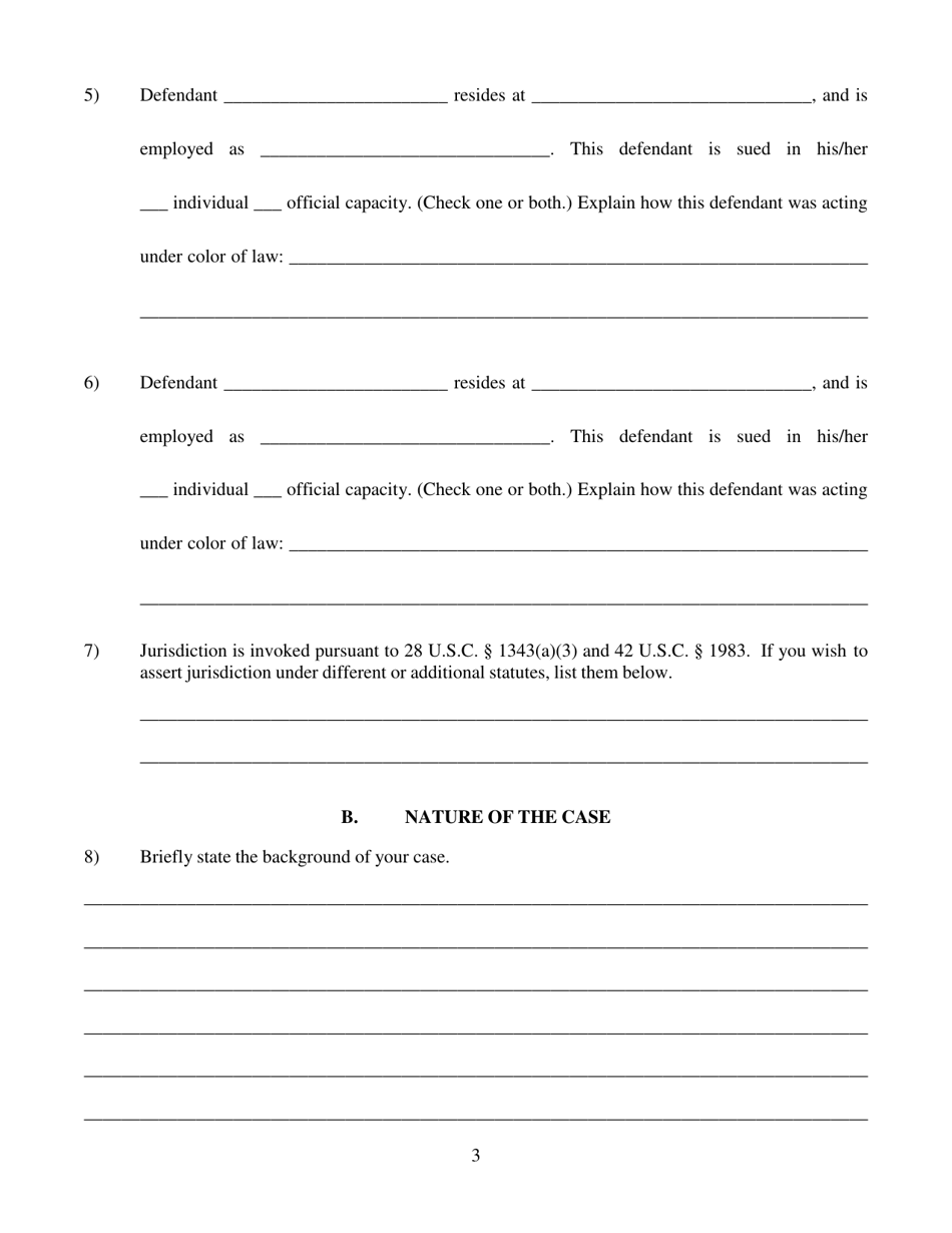 Nevada Civil Rights Complaint Pursuant to 42 U.s.c. 1983 - Fill Out ...