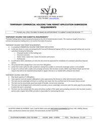 &quot;Commercial Holding Tank Permit Application&quot; - Nevada