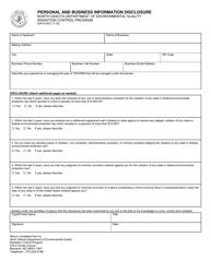 Document preview: Form SFN61001 Personal and Business Information Disclosure - North Dakota