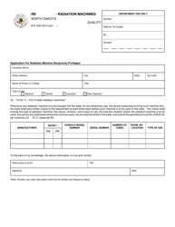 Document preview: Form SFN7590 (RCP-5) Reciprocity - Radiation Machines - North Dakota