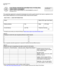 Form SFN6098 Electronic Reporting Information System (Eris) Subscriber Agreement - North Dakota