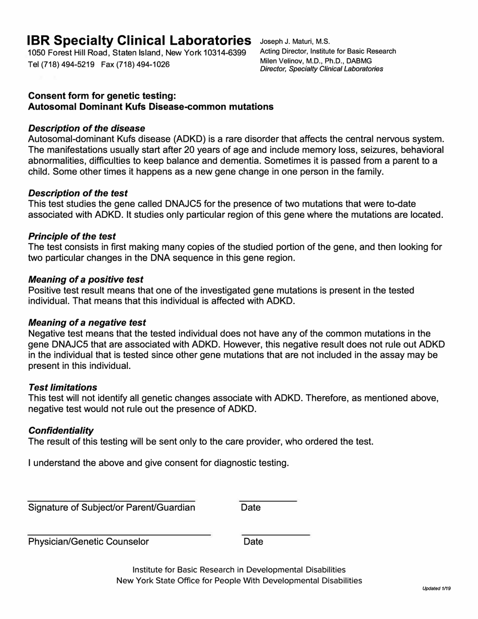 Molecular Testing for Kufs Disease - New York, Page 2
