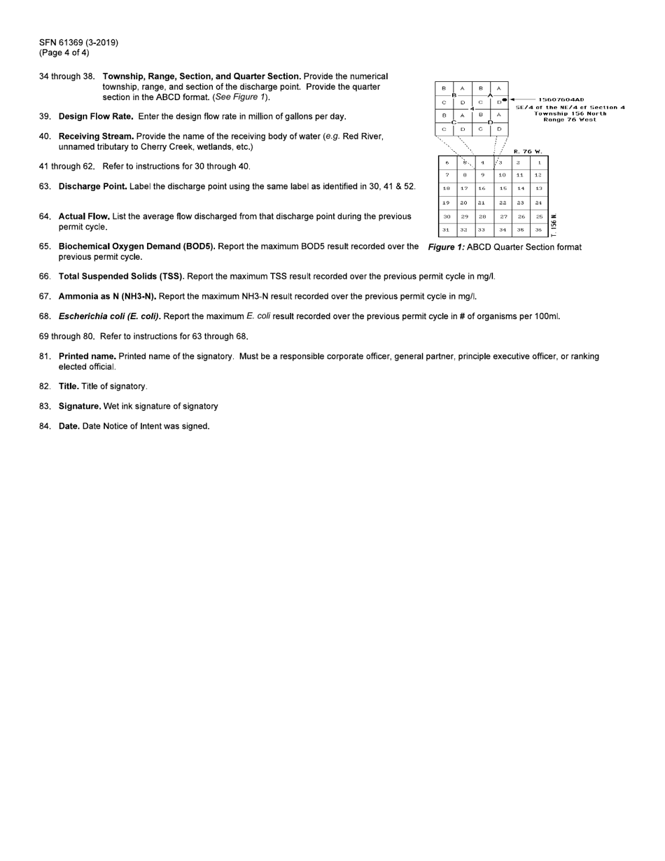 Form SFN61369 Notice of Intent to Obtain Coverage Under Ndpdes General Permit for Discharges Associated With the Treatment of Domestic Wastewater - North Dakota, Page 4
