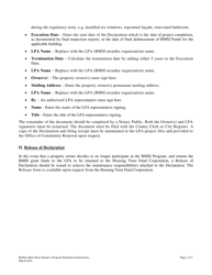 Instructions for Buffalo Main Street Initiative Program Property Maintenance Declaration Form - New York, Page 2