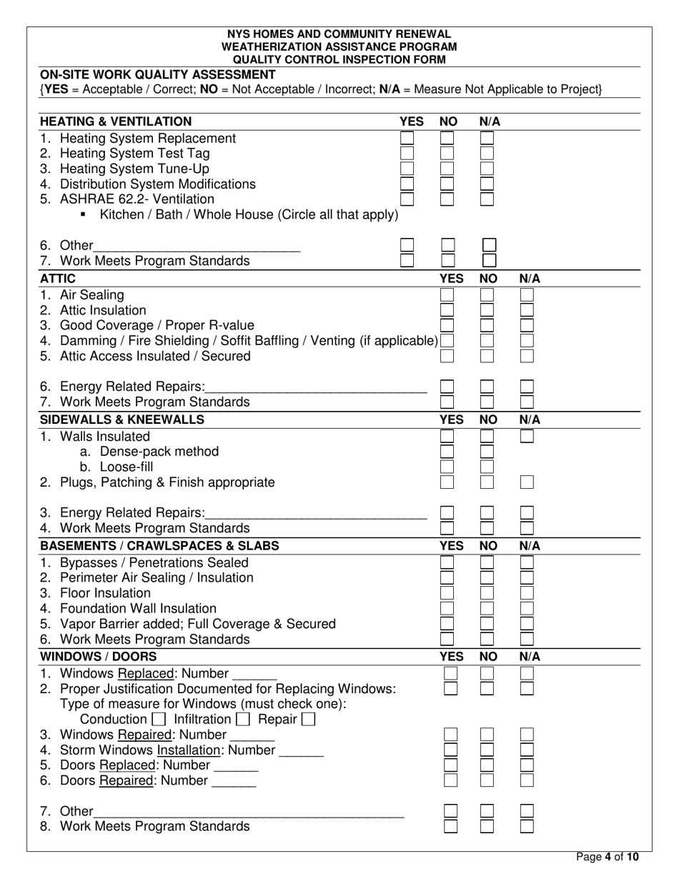 New York Quality Control Inspection Form - Fill Out, Sign Online and ...