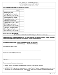 Quality Control Inspection Form - New York, Page 7