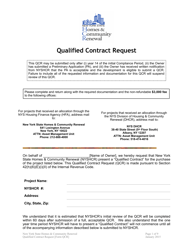 Form QCR Qualified Contract Request - New York