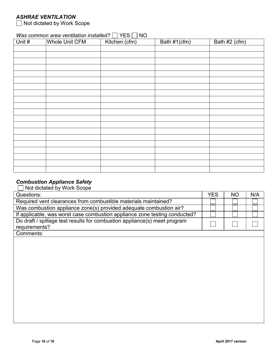 Quality Control Inspection Checklist - Multi-Family Projects - New York, Page 10