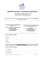 Document preview: Form QCR-PA Qualified Contract - Preliminary Application - New York