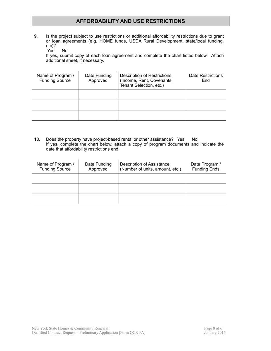 Form QCR-PA Qualified Contract - Preliminary Application - New York, Page 8