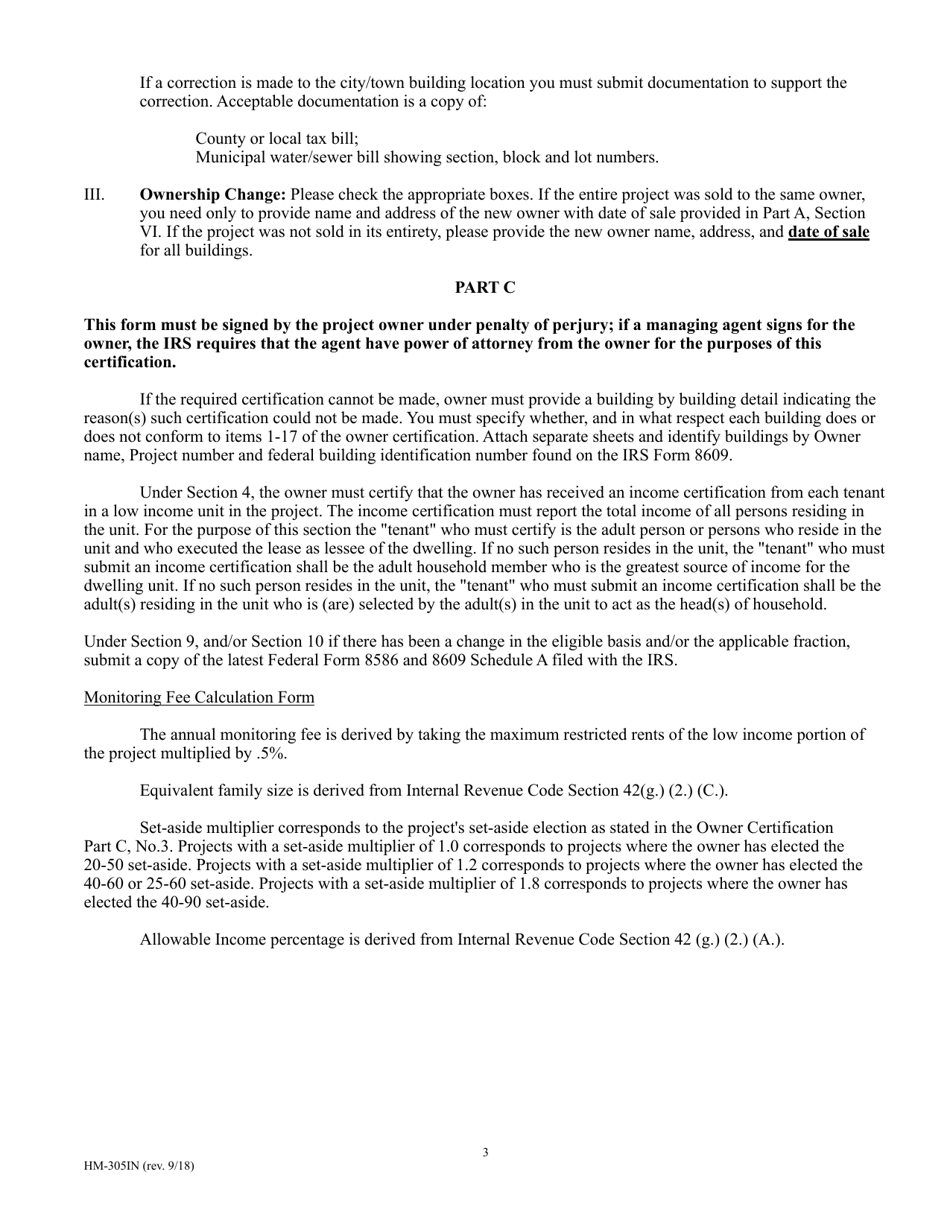 Instructions for Owner Certification for Low Income Housing Tax Credits - New York, Page 3
