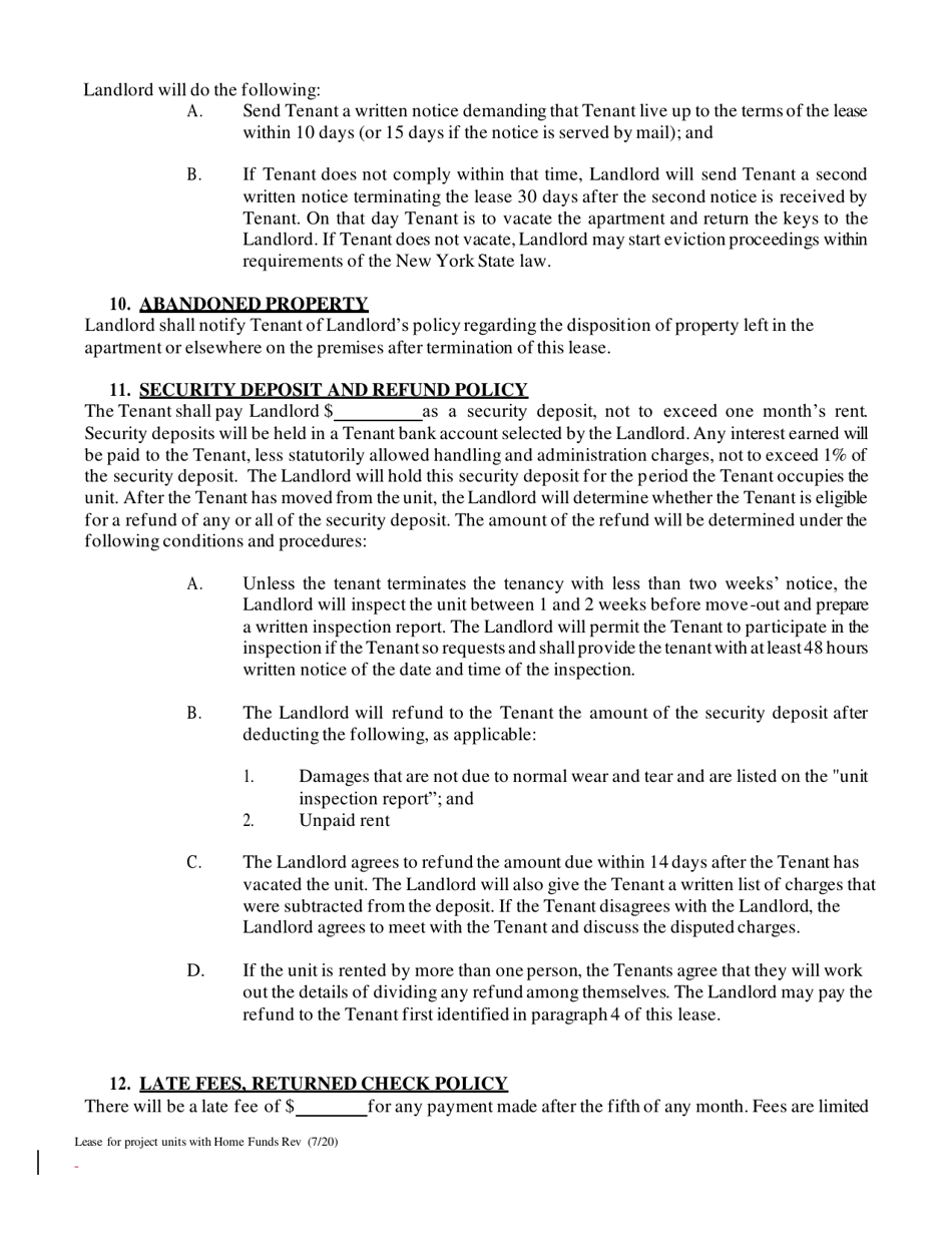 Lease for Project Units With Home Funds - New York, Page 3