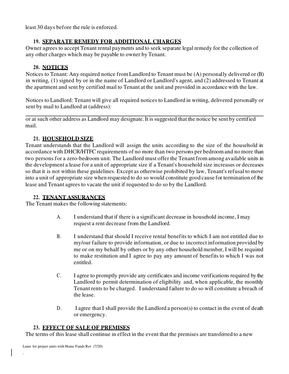 Lease for Project Units With Home Funds - New York, Page 6