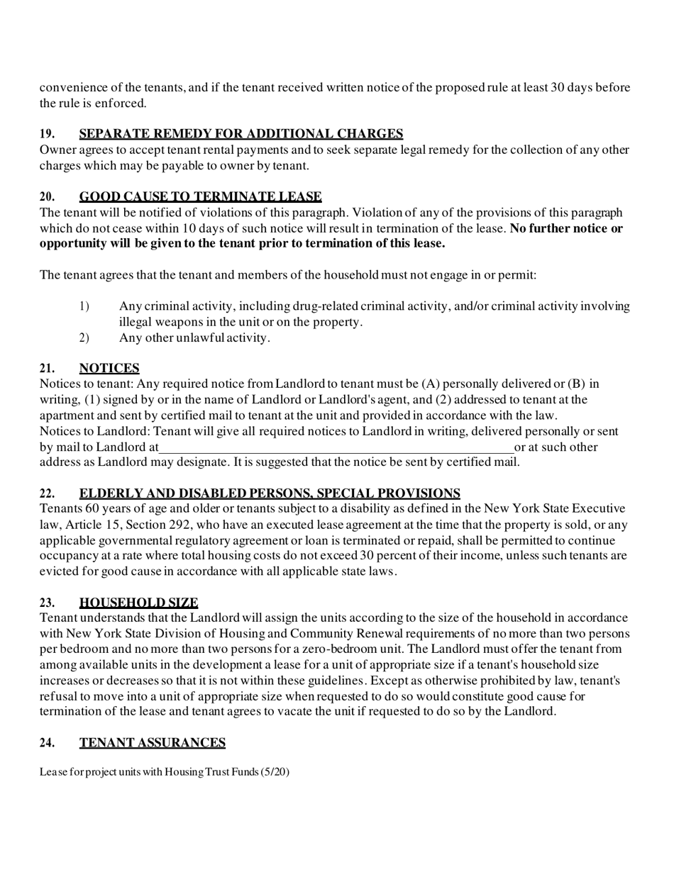 Turnkey / Housing Trust Fund Lease - New York, Page 6