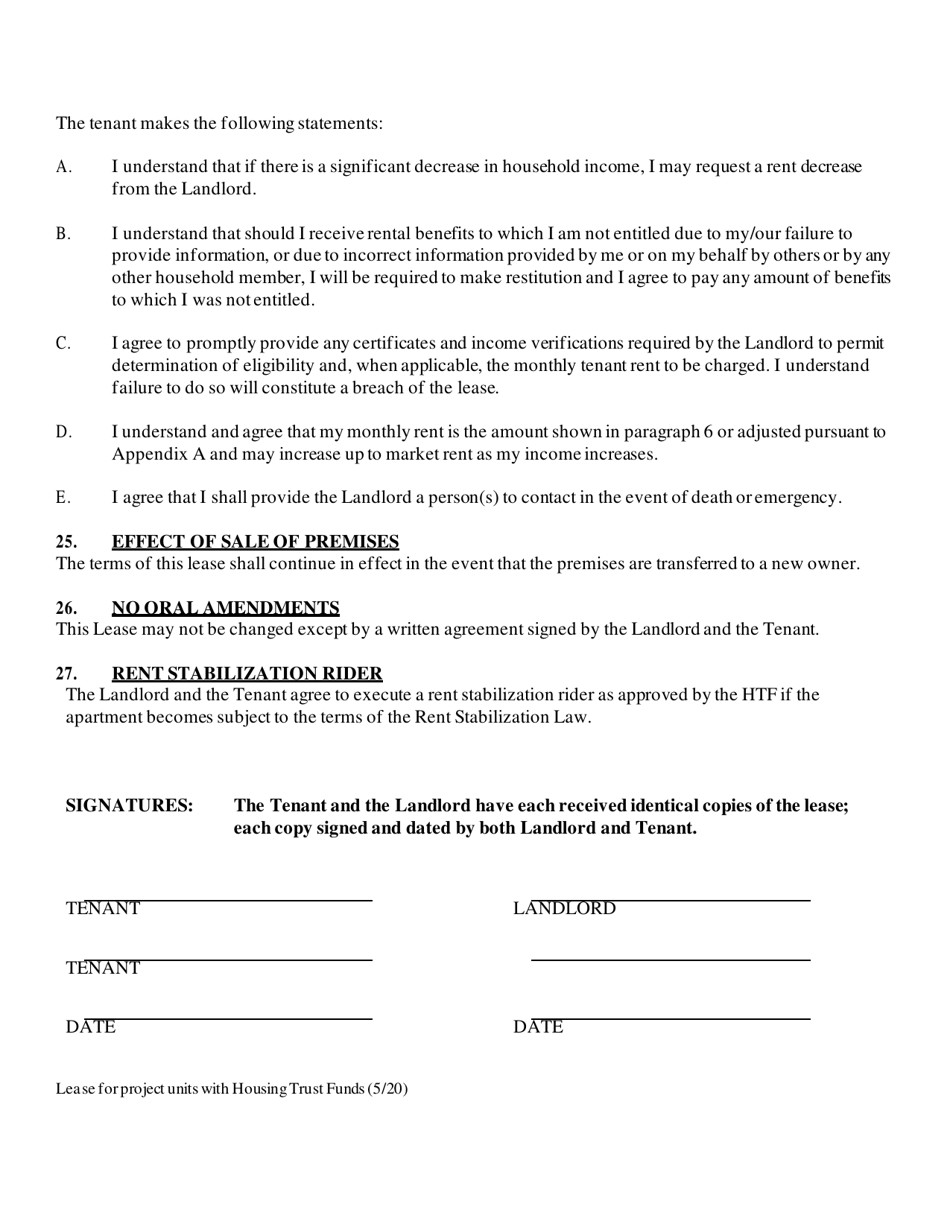 Turnkey / Housing Trust Fund Lease - New York, Page 7