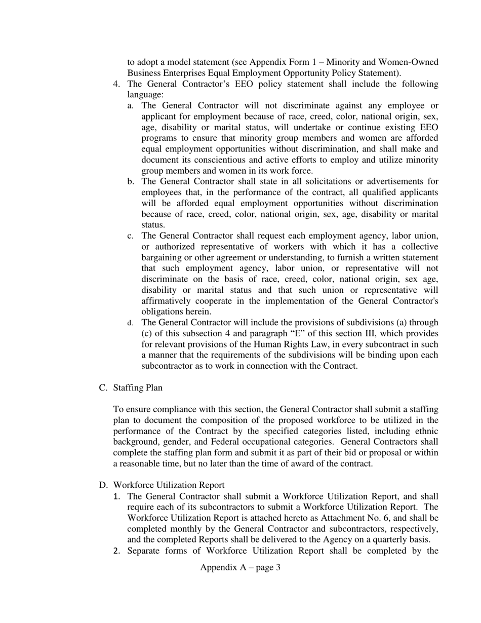 Minority and Women-Owned Business Utilization and Service-Disabled Veteran Owned Business Agreement - New York, Page 11
