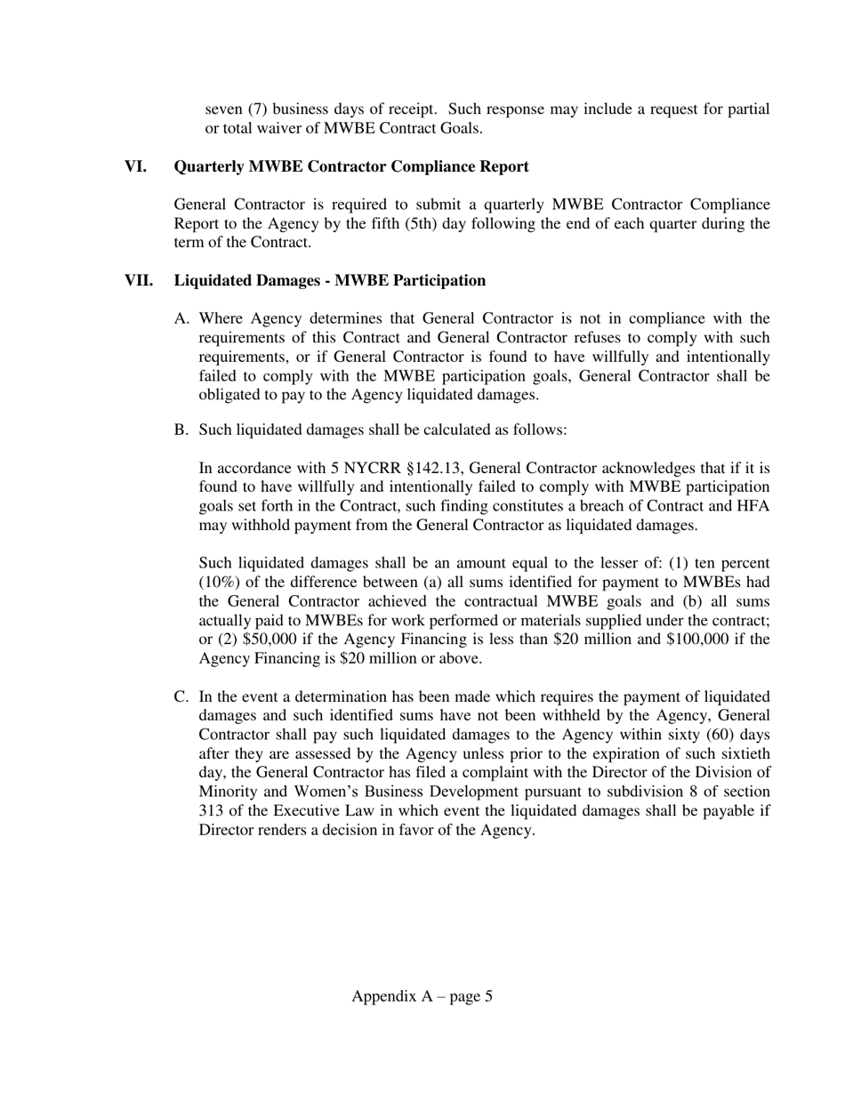 Minority and Women-Owned Business Utilization and Service-Disabled Veteran Owned Business Agreement - New York, Page 13