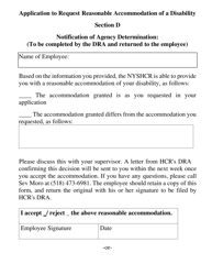 Application to Request Reasonable Accommodation of a Disability - New York, Page 5