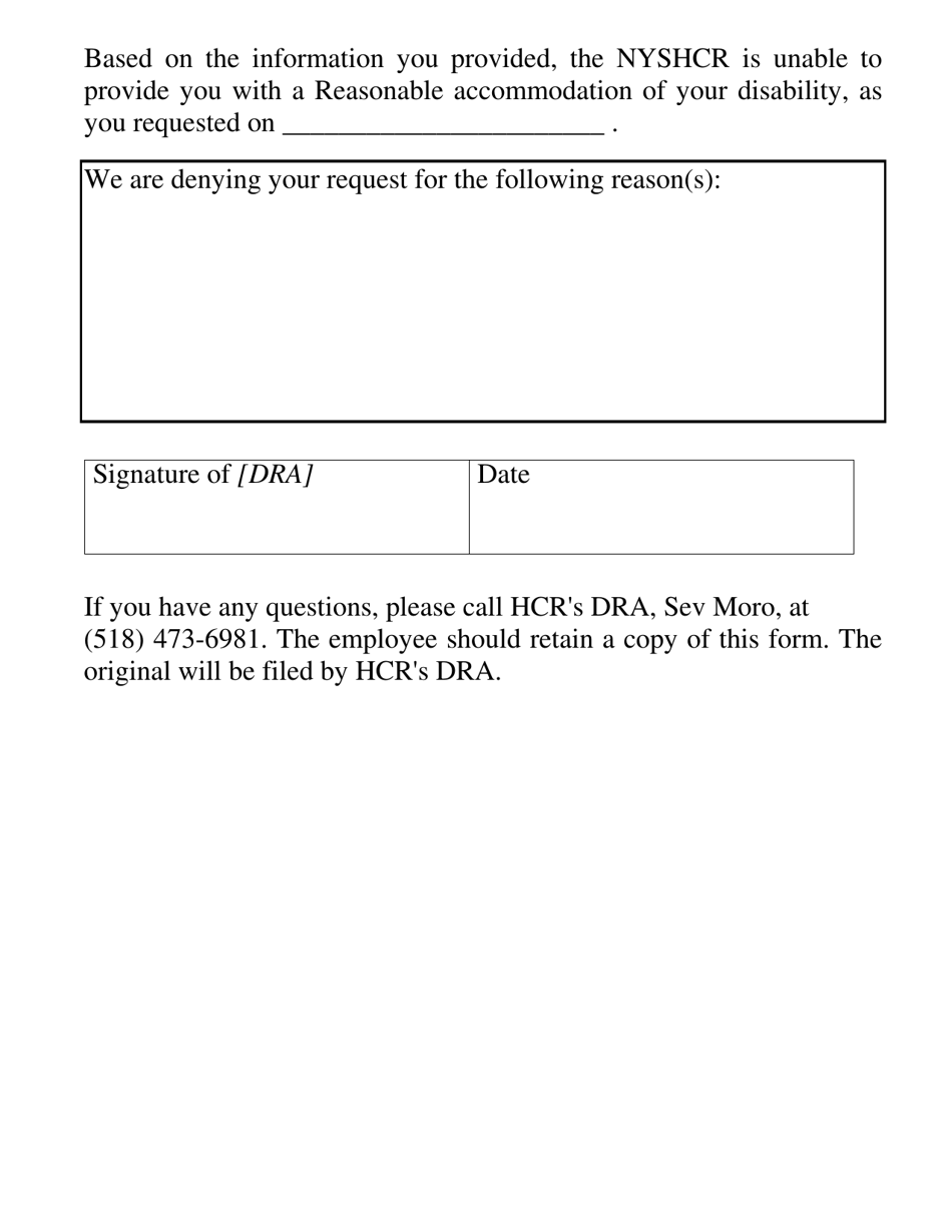 Application to Request Reasonable Accommodation of a Disability - New York, Page 6