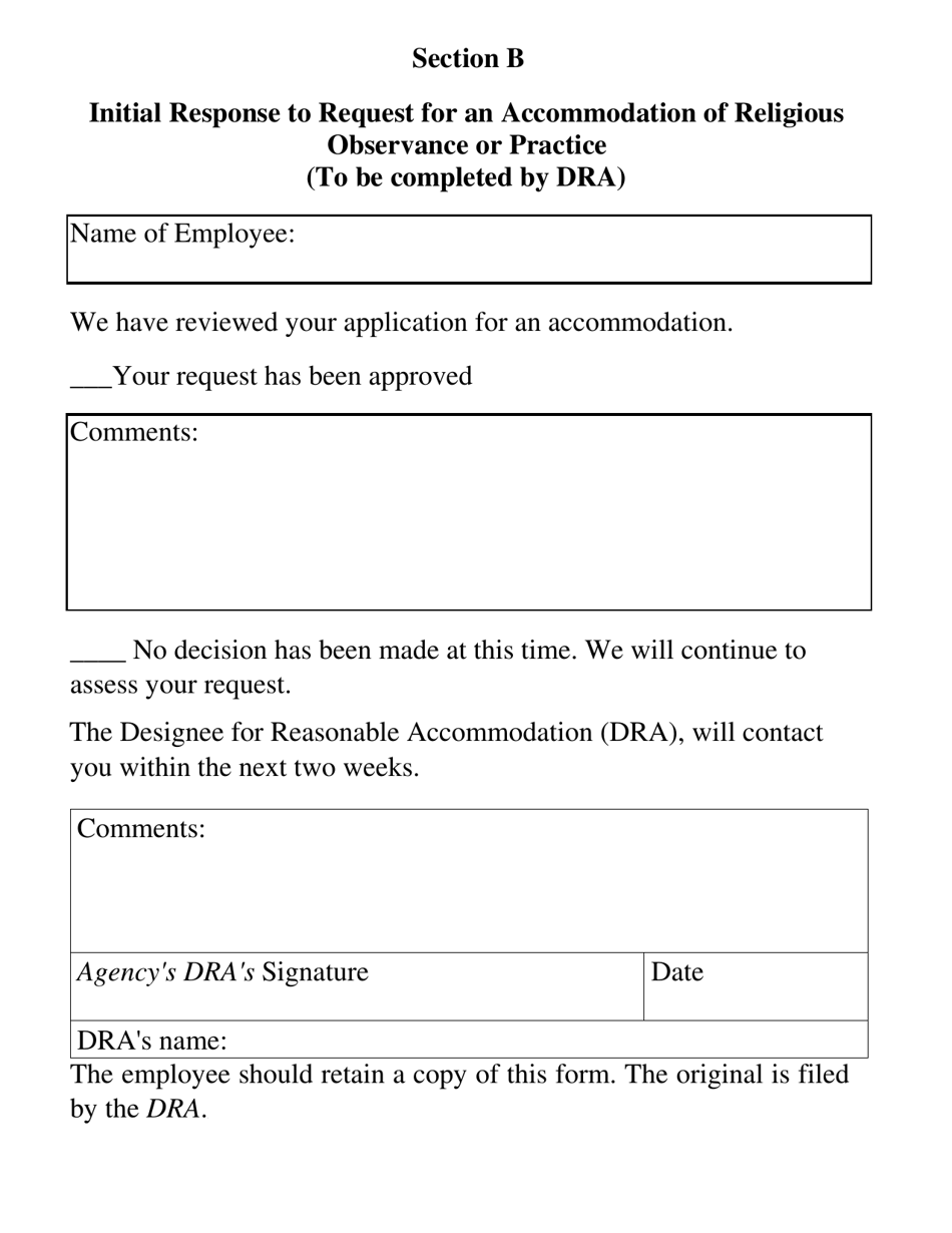 Application to Request of Religious Observance or Practice - New York, Page 2