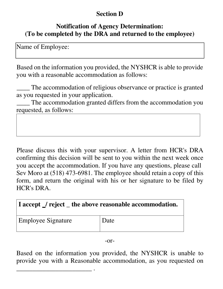 Application to Request of Religious Observance or Practice - New York, Page 4