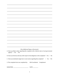 Americans With Disabilities Act Complaint Form - New York, Page 4