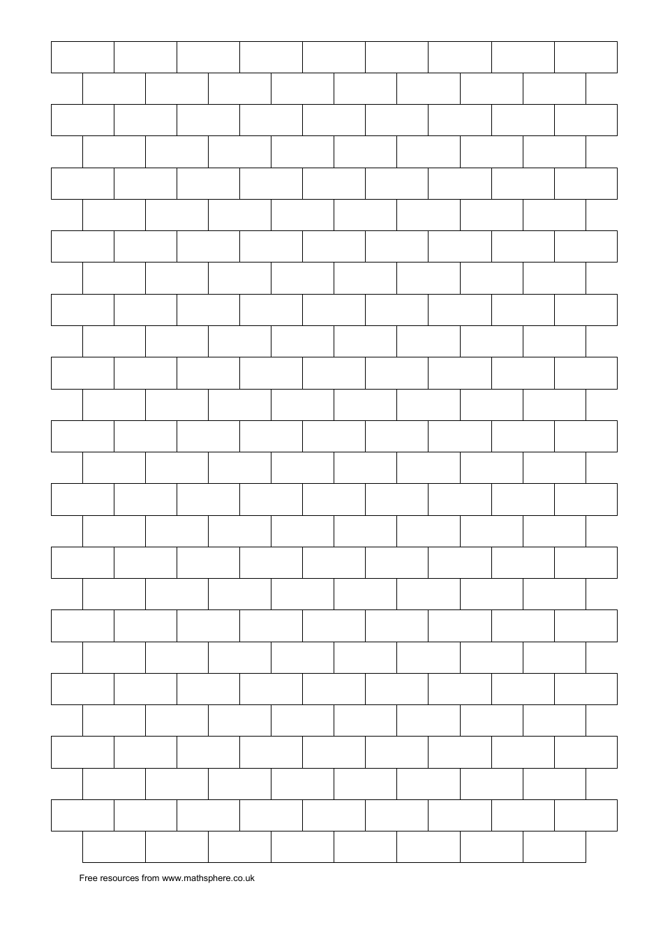 Black Brick Pattern Graph Paper- A visually appealing black brick pattern adds a touch of style and sophistication to this graph paper template.