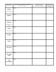Things Fall Apart Blank Character Chart, Page 2
