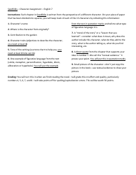 Document preview: Seedfolks Character Assignment Worksheet - English 7, Granit School District