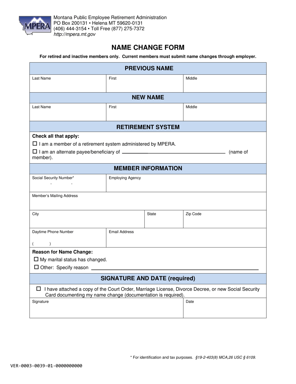 Montana Name Change Form - Fill Out, Sign Online and Download PDF ...
