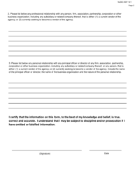 Personal and Business Relationships Disclosure Form - New Jersey, Page 2