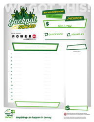 &quot;Jackpot Squad Powerball Sign-Up Sheet&quot; - New Jersey