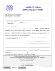 &quot;Hearing Request Form&quot; - New Jersey