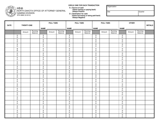 Form SFN9880 I.o.u - North Dakota
