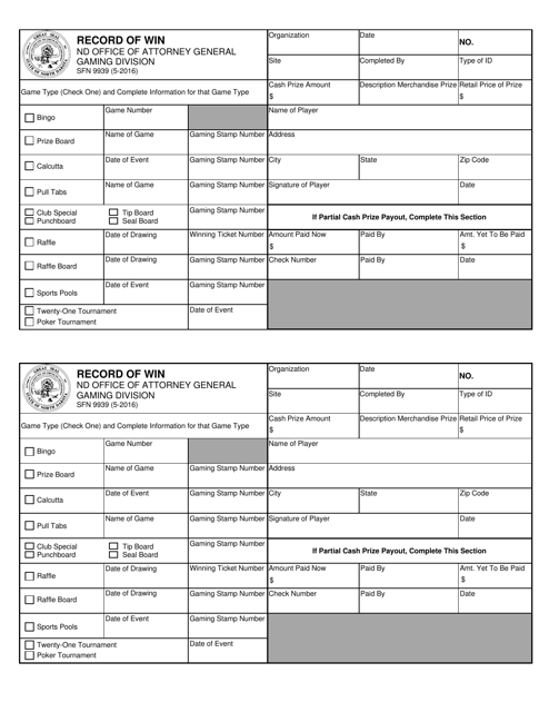 Form SFN9939  Printable Pdf