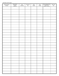 Form SFN9934 Site Game Inventory Log - North Dakota, Page 2