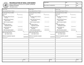 Form SFN52532 Reconciliation of Ideal Cash Banks - North Dakota